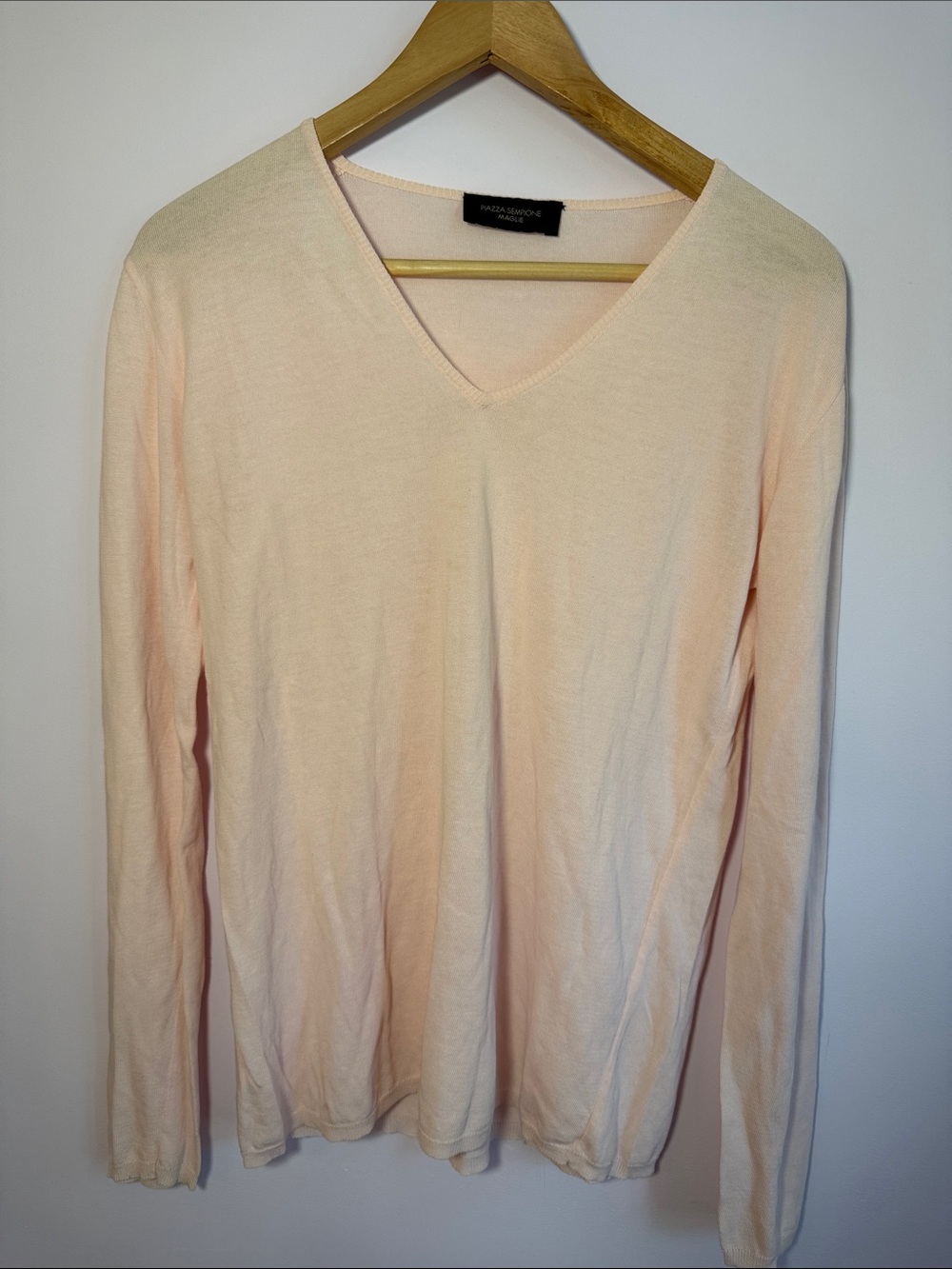 Piazza Sempione Light Pink V-Neck Long Sleeve Top